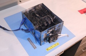 Thermal damage to the battery post-fire. Source: NTSB