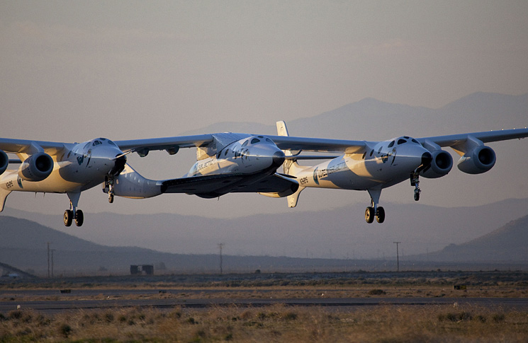Close up of SS2 during successful rocket-powered flight Photo: Virgin Galactic