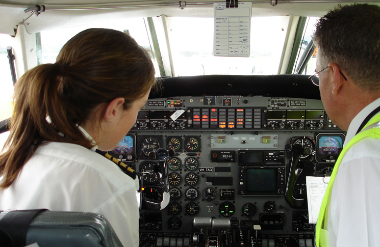 Two pilots in cockpit