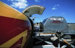 Horse cargo being loaded onto a DHL Boeing 727 (VH-DHE)