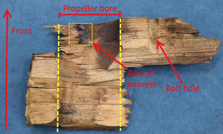 Remnants of the propeller. Image: ATSB