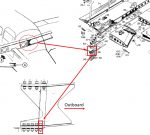 Exploded view of left wing spar assembly and attachment bolts.