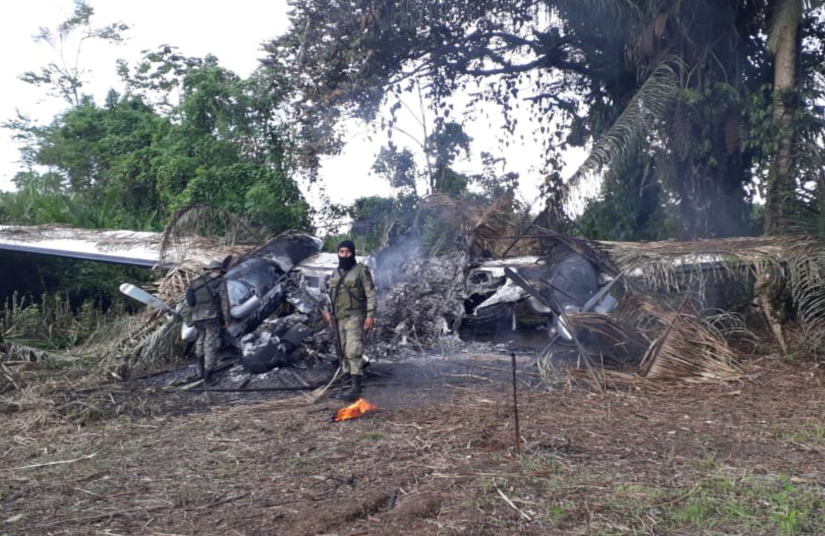 Beechcraft King Air crashed remains