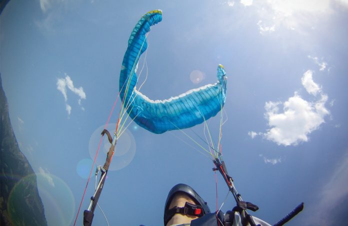 A fullstall with a paraglider