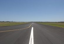 Looking down a runway