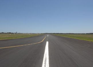 Looking down a runway