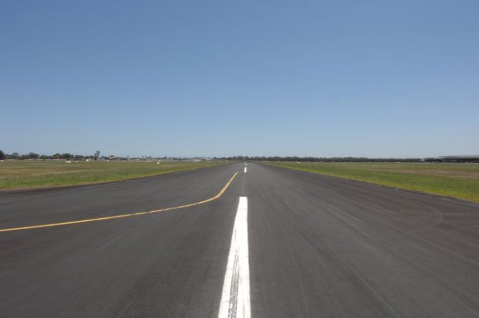 Looking down a runway