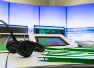 Vacant desk of an air traffic controller