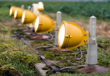 Lights at runway threshold