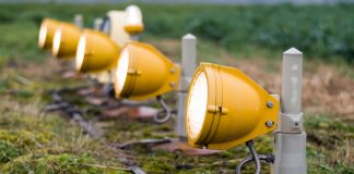 Lights at runway threshold