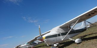 A row of aircraft