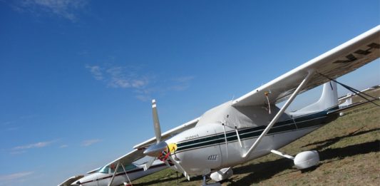 A row of aircraft