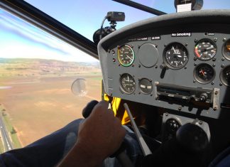 Close up of a Aeroprakt A-22 Foxbat ultralight instrument panel