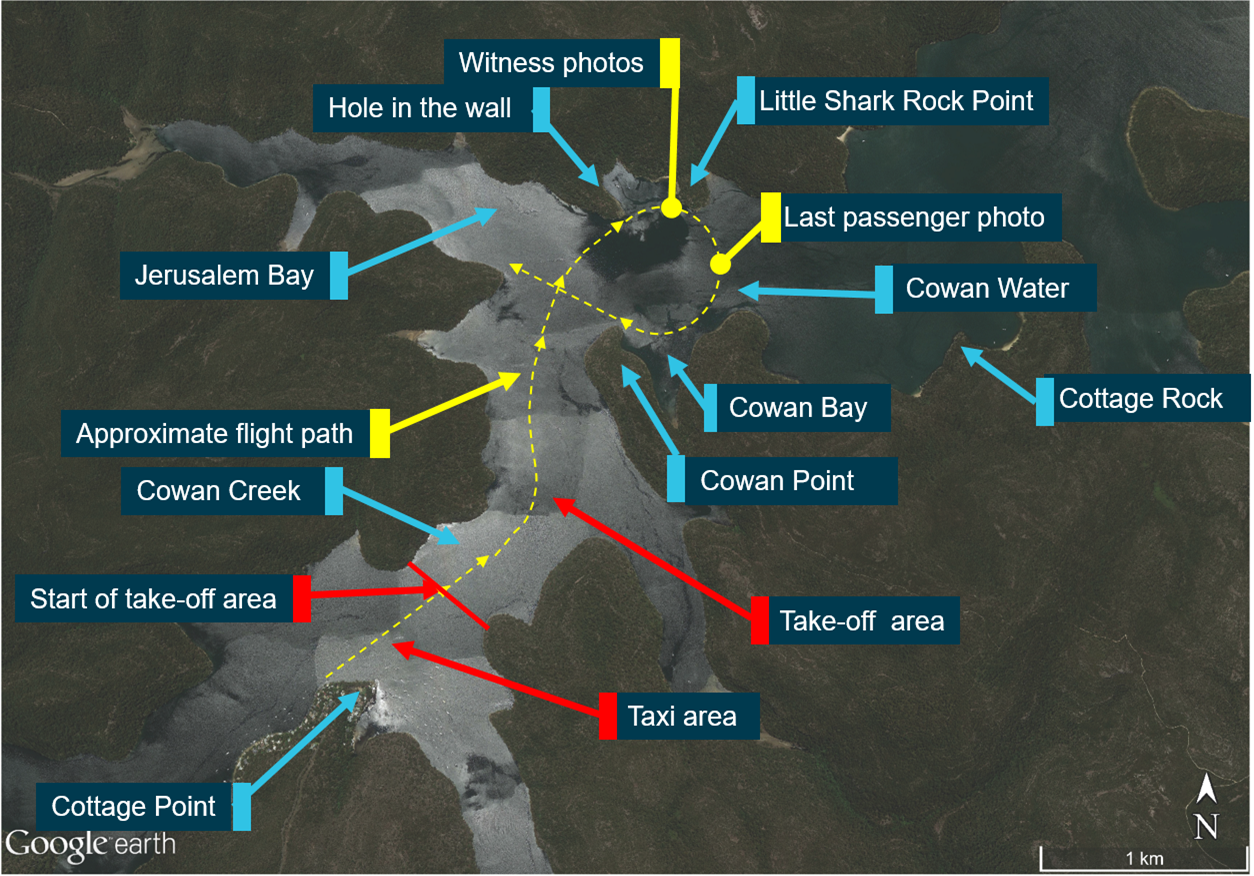 Route of seaplane