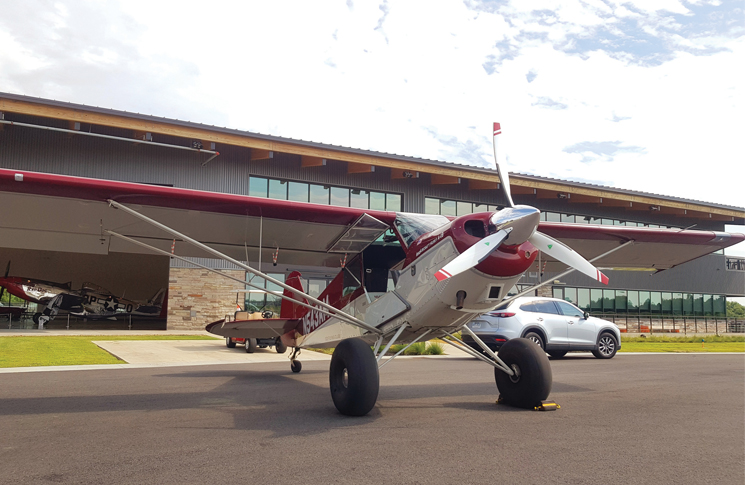 Aircraft ready for takeoff in Arkansas, USA.