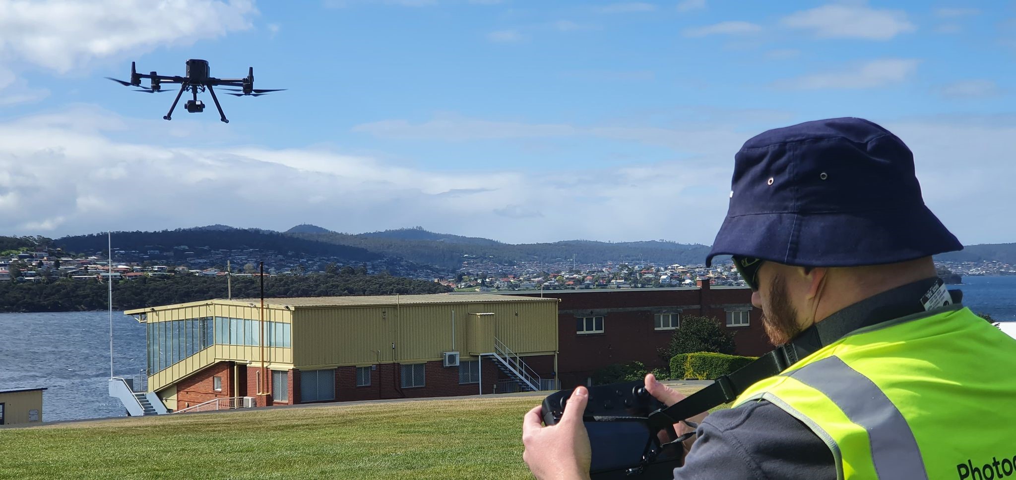 Craig Garth flying the Matrice 300 RTK at the Hobart Cenotaph