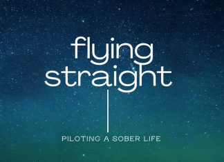 logo for flying straight podcast