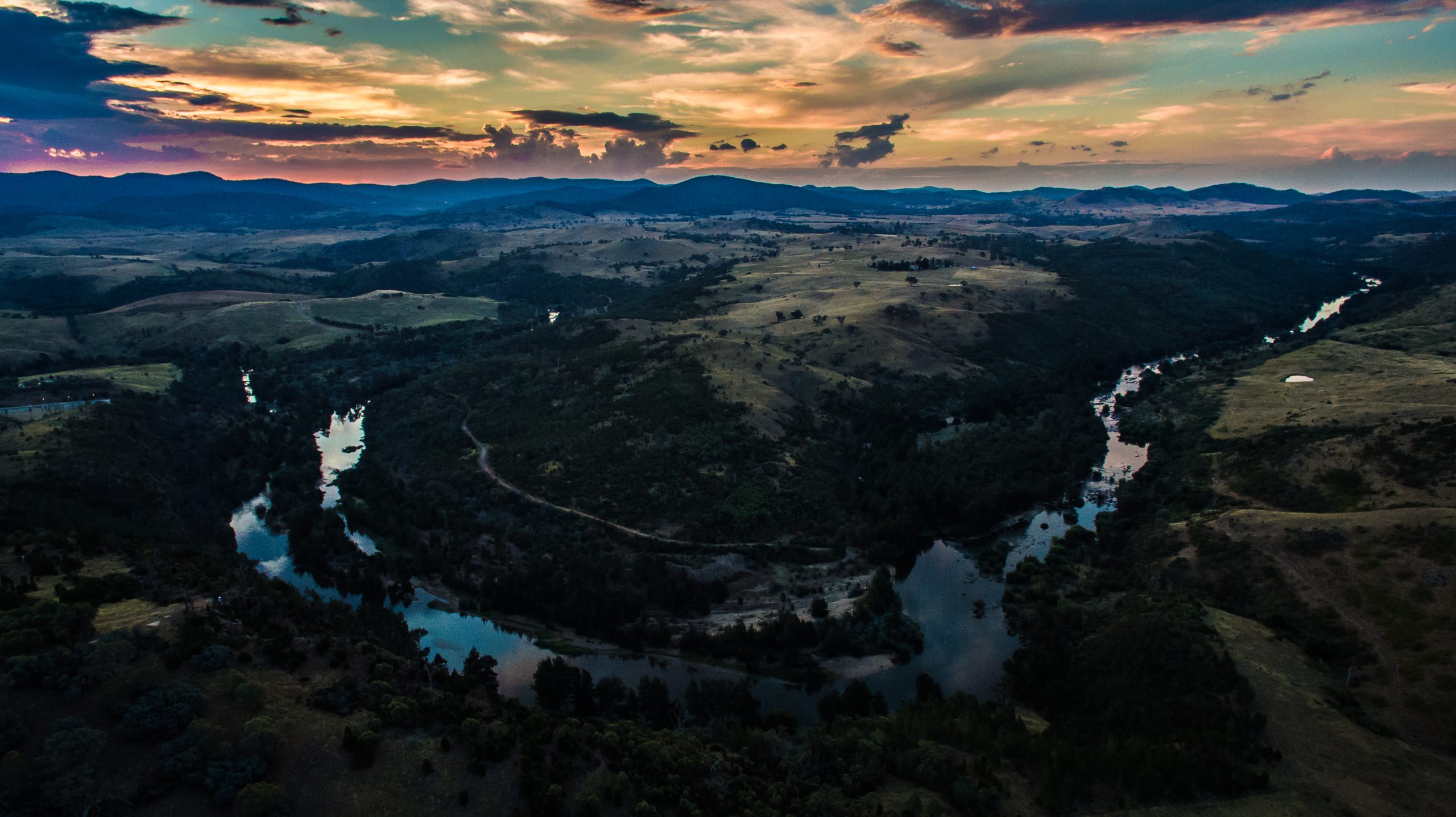 Aerial drone image from Shepherds Lookout, Canberra