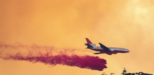 Large air tanker fighting a bushfire