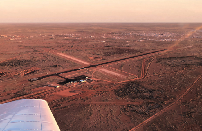 View of Coober Pedy from an aircraft