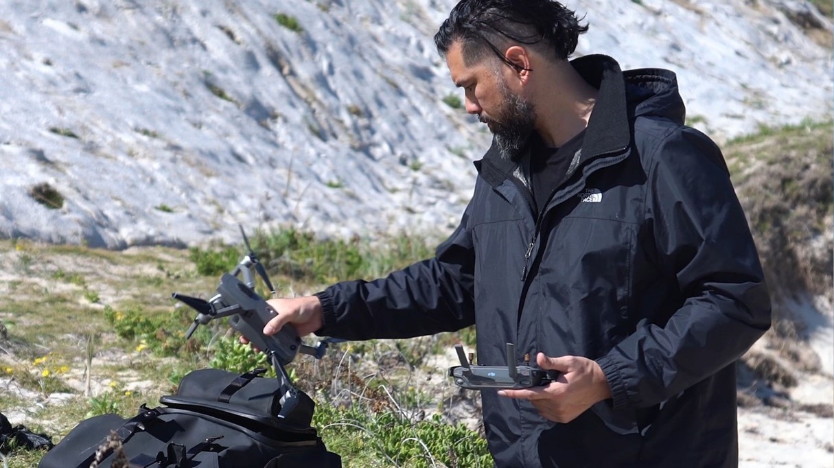 Phil preparing his drone before flying. | image: supplied