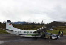 Cessna crashed on landing attempt in foggy conditions, coming down hard just past runway threshold, Peru.