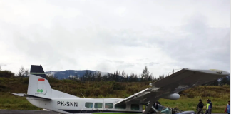 Cessna crashed on landing attempt in foggy conditions, coming down hard just past runway threshold, Peru.