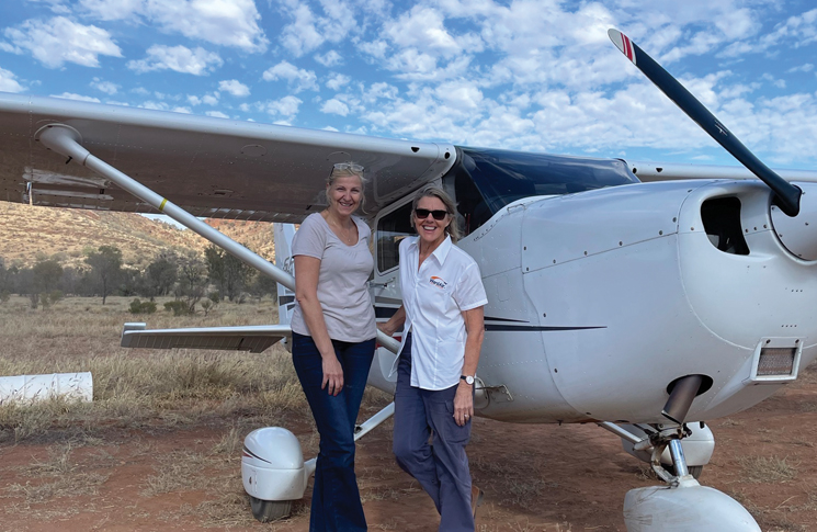 Shelley Ross with nav student Lynda Hamilton at Ross River Station in the Northern Territory