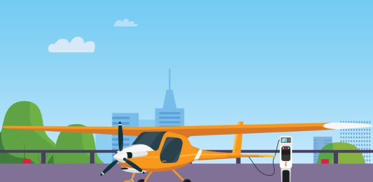 Illustration of electric aircraft