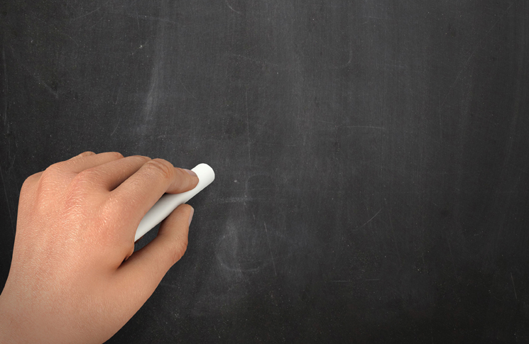 Image writing with chalk on a blackboard