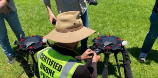 One of Skycam Media’s experienced drone pilot onsite preparing for flight.