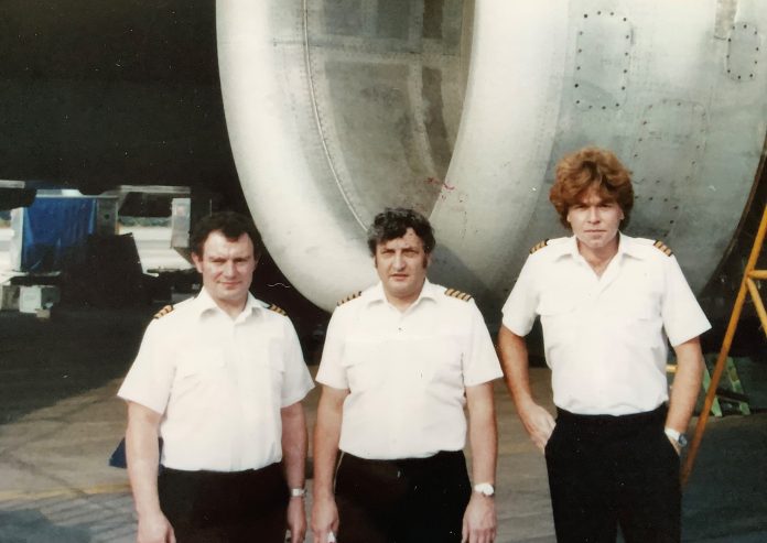 (L to R) Flight Engineer Barry Townley-Freeman, Captain Eric Moody and First Officer Roger Greaves. Image courtesy Eric Moody.