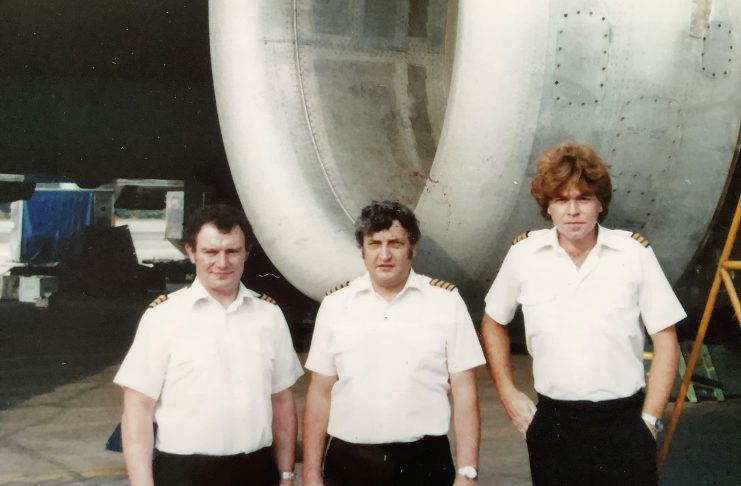 (L to R) Flight Engineer Barry Townley-Freeman, Captain Eric Moody and First Officer Roger Greaves. Image courtesy Eric Moody.