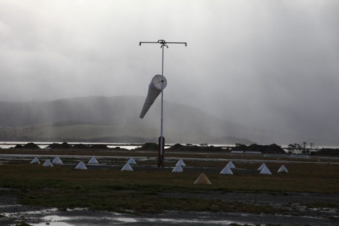 Poor weather conditions at Cambridge Aerodrome, Tasmania. © CASA