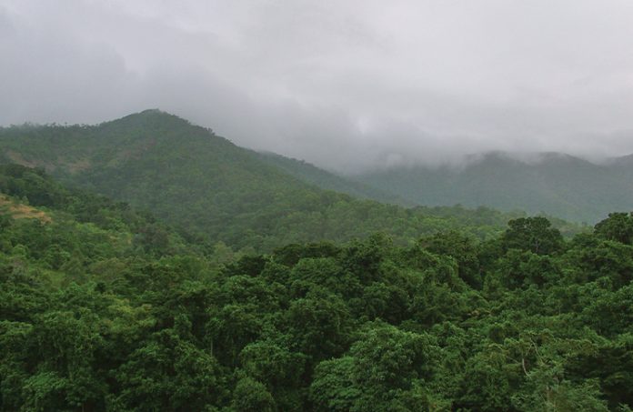 bad weather over mountains