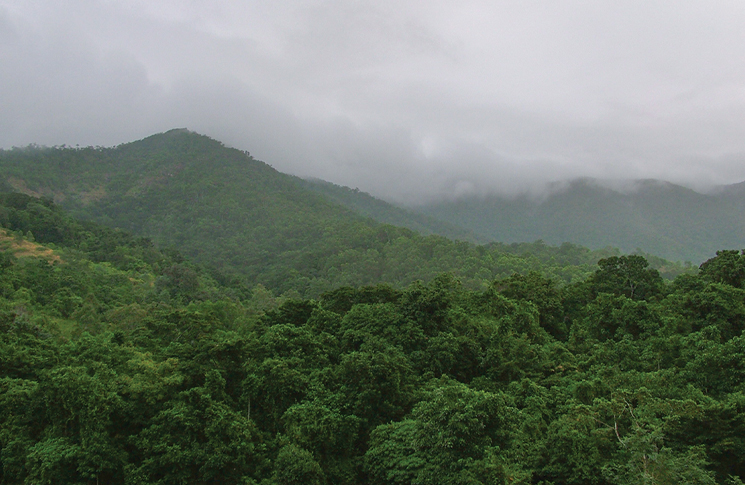 bad weather over mountains