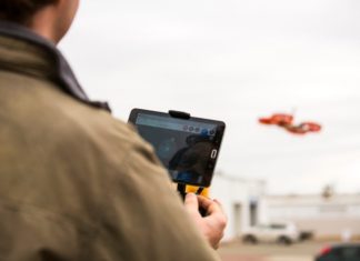 person flying a drone