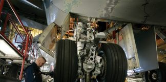 maintenance being carried out on an aircraft.