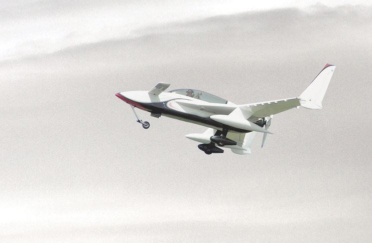 Aircraft flying is cloudy sky