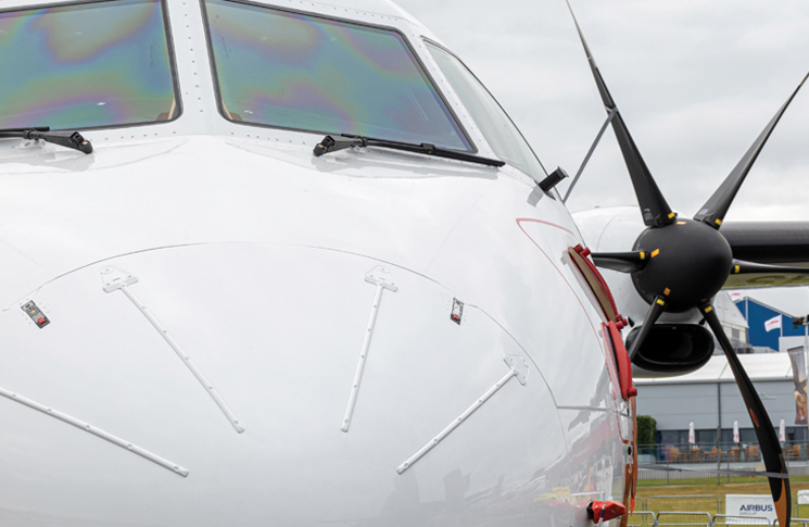 front of an aircraft showing pitot tube area