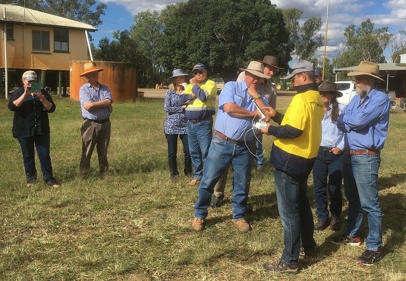 John educating businesspeople on the capabilities of their drones.