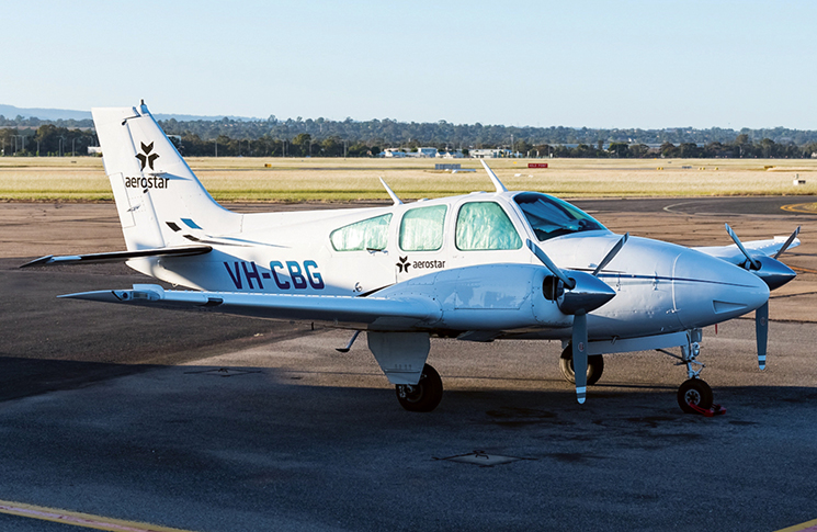 Small aircraft at an airfield