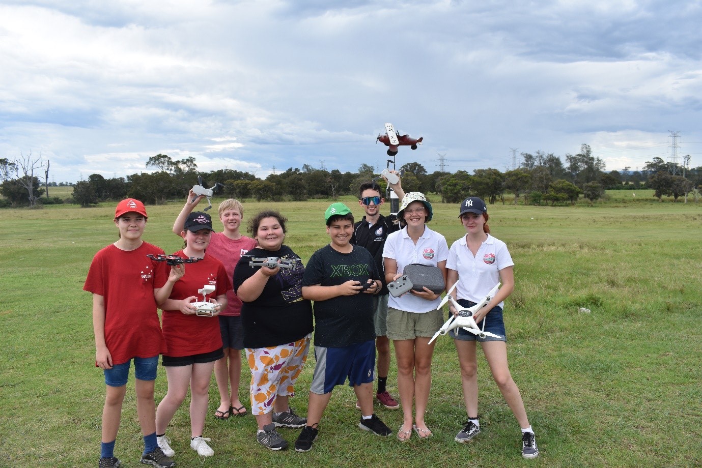 Our student ambassadors and gadget girlz at a Bring Your Own Drone Day – training for workshops and learning skills.
