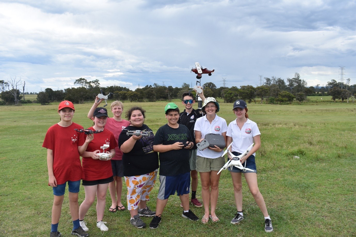 Our student ambassadors and gadget girlz at a Bring Your Own Drone Day – training for workshops and learning skills.