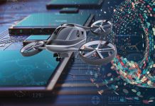 abstract technology, drones diagram and futuristic aircraft.