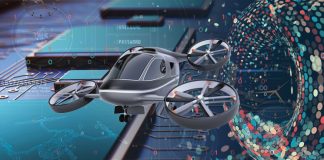 abstract technology, drones diagram and futuristic aircraft.