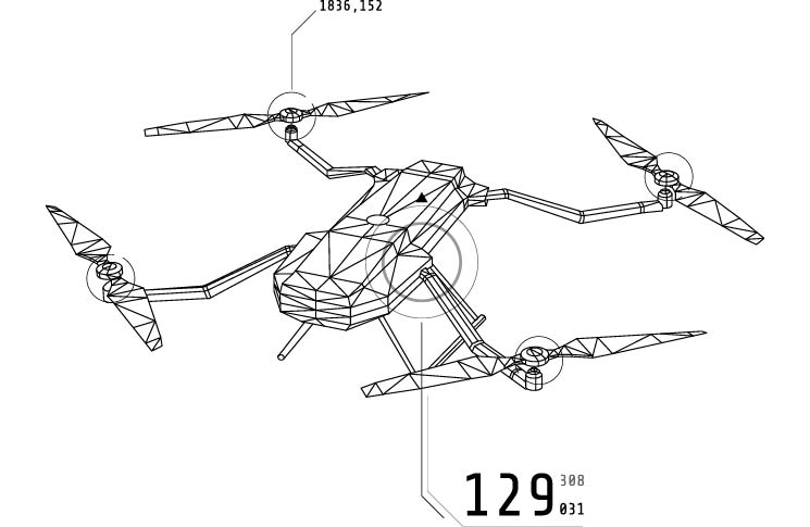 abstract line drawing of drone