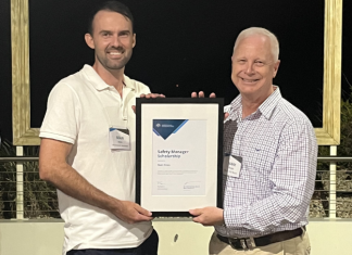 Sean Innes was presented with his award by CASA Board Chair Mark Biskin recently in Cairns.