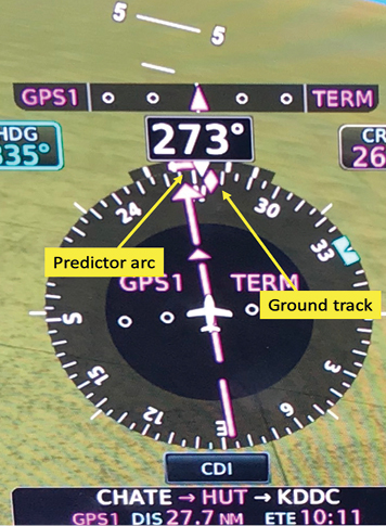 Figure 3: Heading trend and Ground track, image supplied by Thomas P Turner