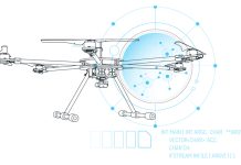 Technical illustration of a drone